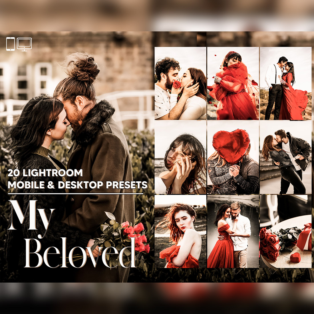 20 My Beloved Lightroom Presets, Romance Mobile Editing, Cupid Desktop LR Filter DNG Influencer Instagram Theme, Lovely Couple, Blogger CC cover image.