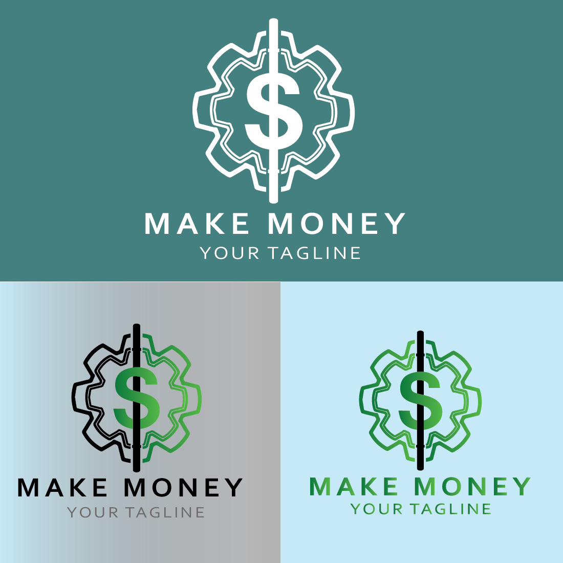 vector dollar and money logo template design || unique Make money logo template design for business preview image.