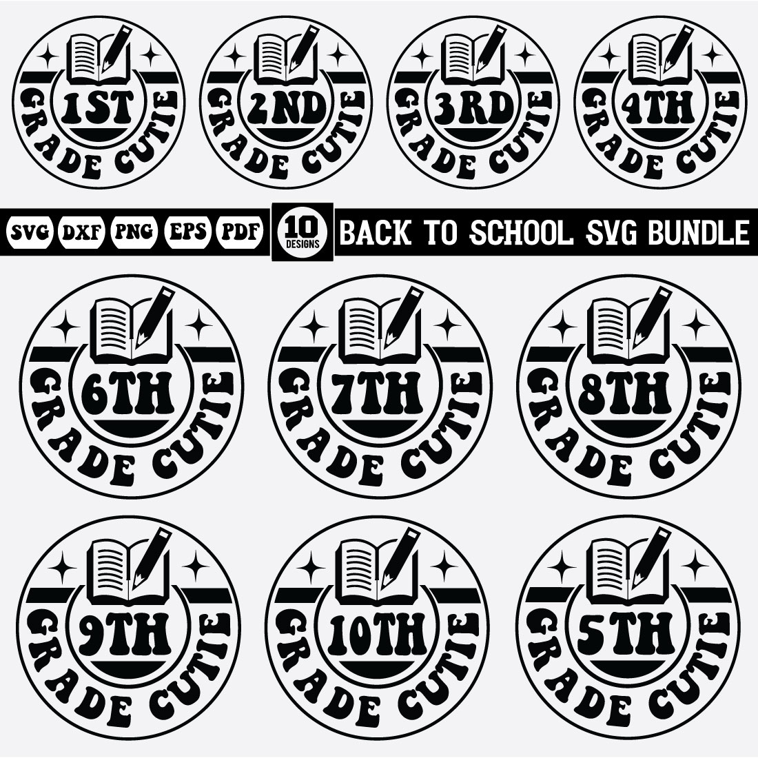 back to school svg bundle Vol-12 preview image.