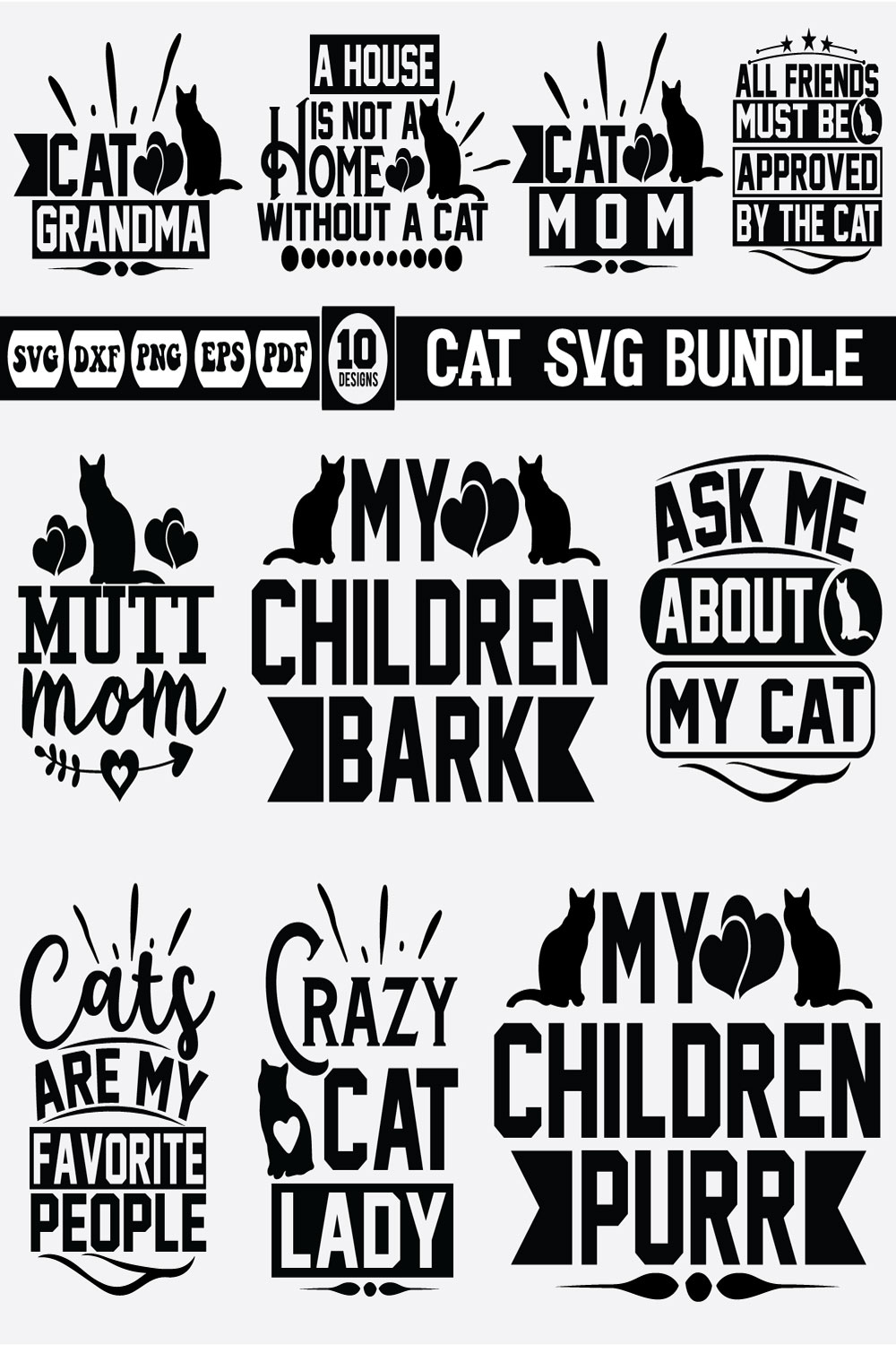 cat Svg bundle pinterest preview image.