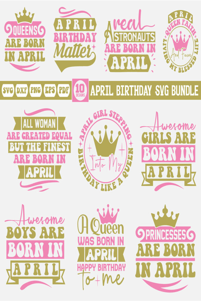 April birthday svg bundle - MasterBundles
