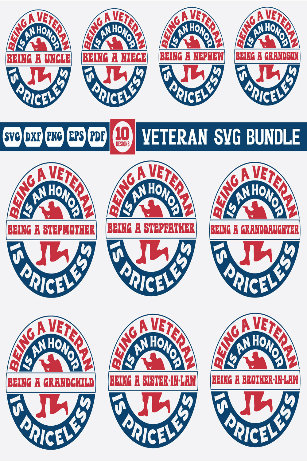 Veteran Svg Bundle Vol-2 pinterest preview image.