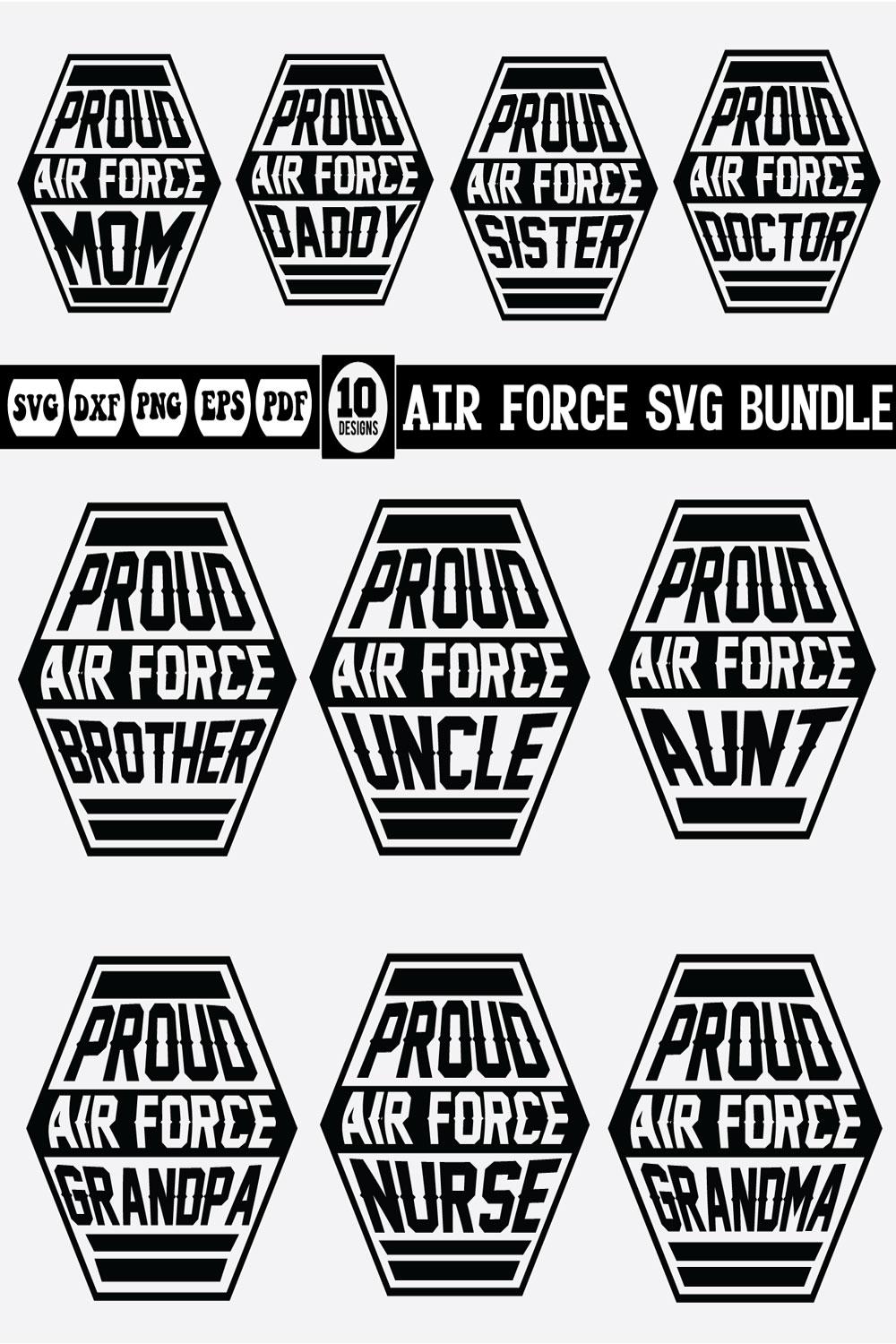 air force Svg bundle --4 pinterest preview image.