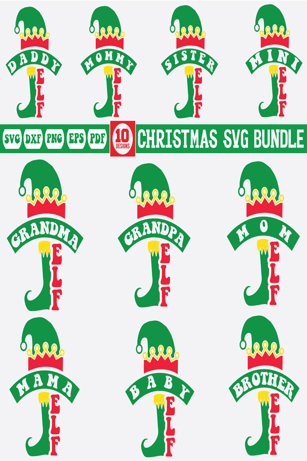 christmas Svg Bundle Vol-6 pinterest preview image.