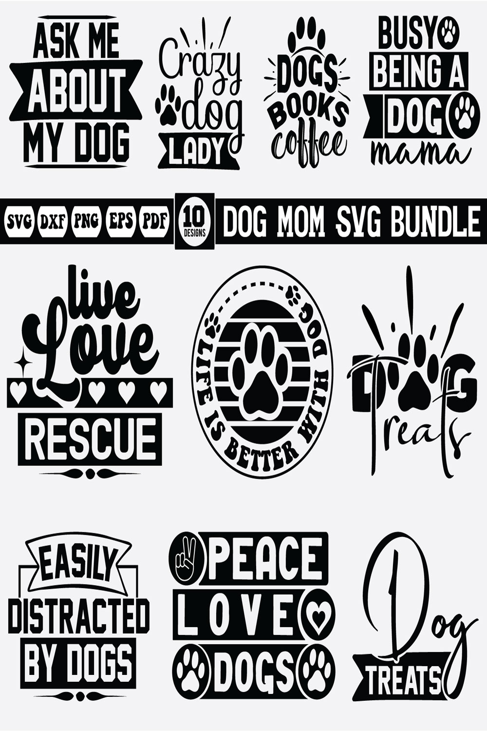 Dog Mom Svg bundle --2- pinterest preview image.