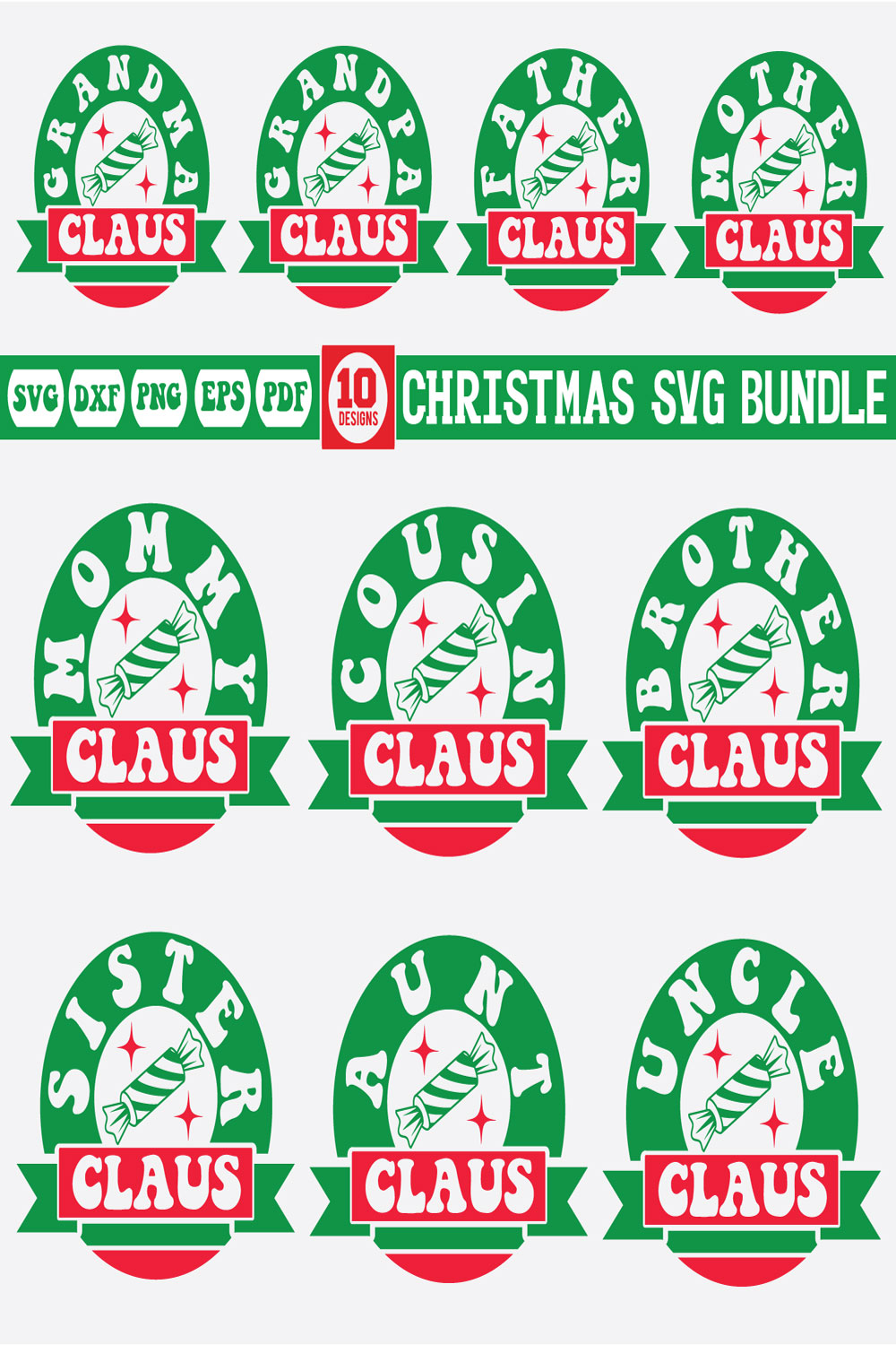 christmas Svg Bundle Vol-5 pinterest preview image.