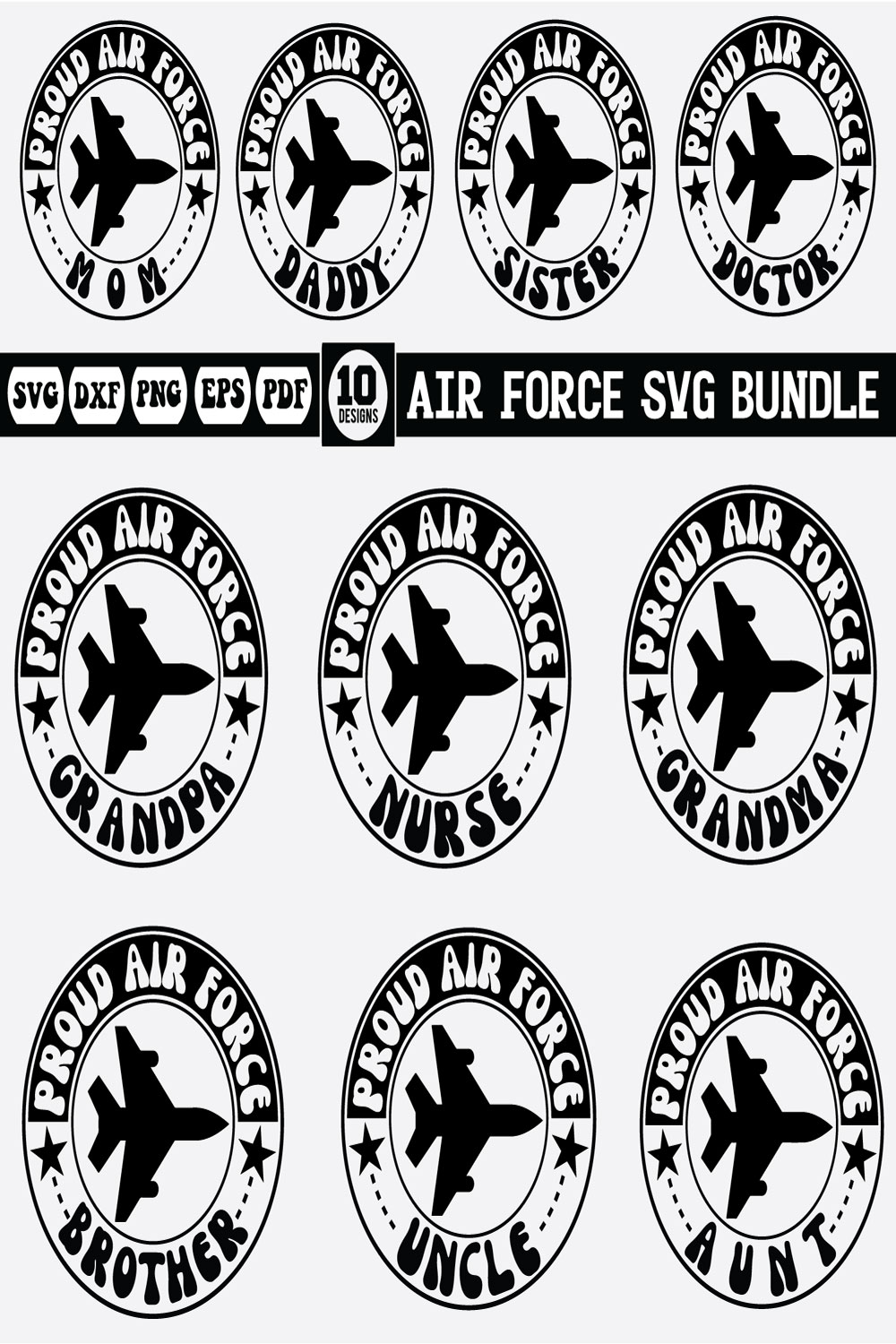 air force Svg bundle pinterest preview image.