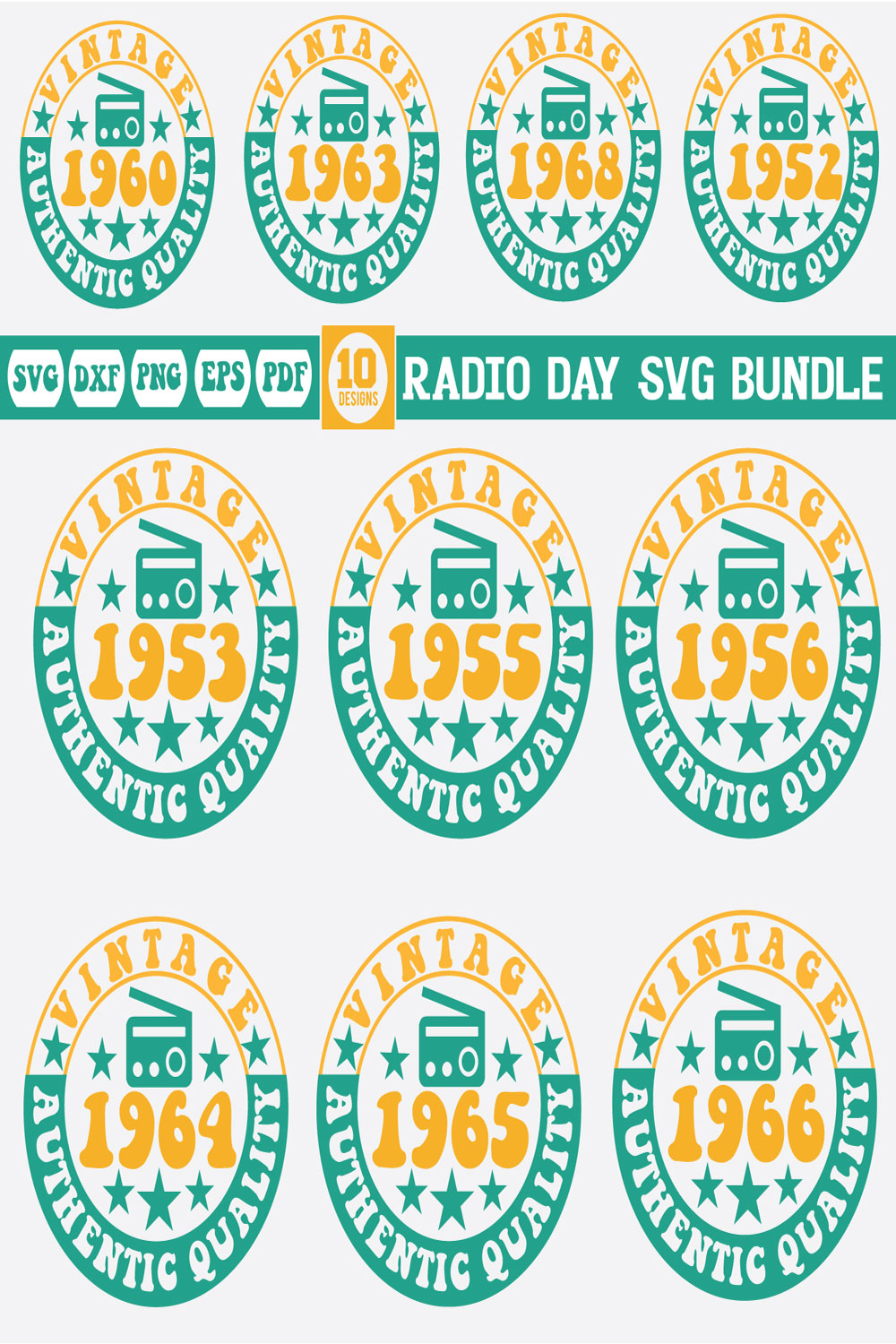 Radio Day svg bundle-2 pinterest preview image.