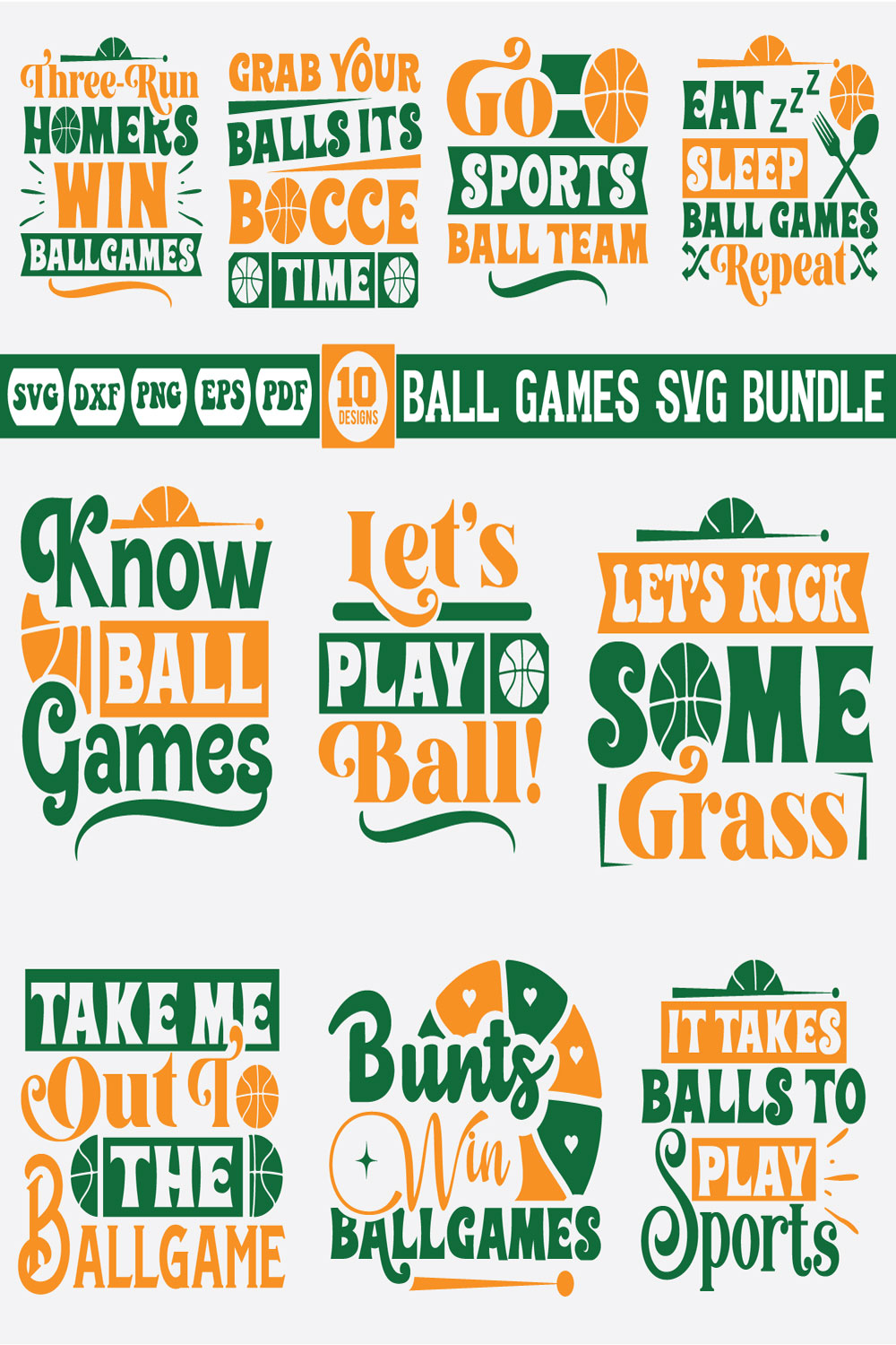 Ball Games svg bundle pinterest preview image.