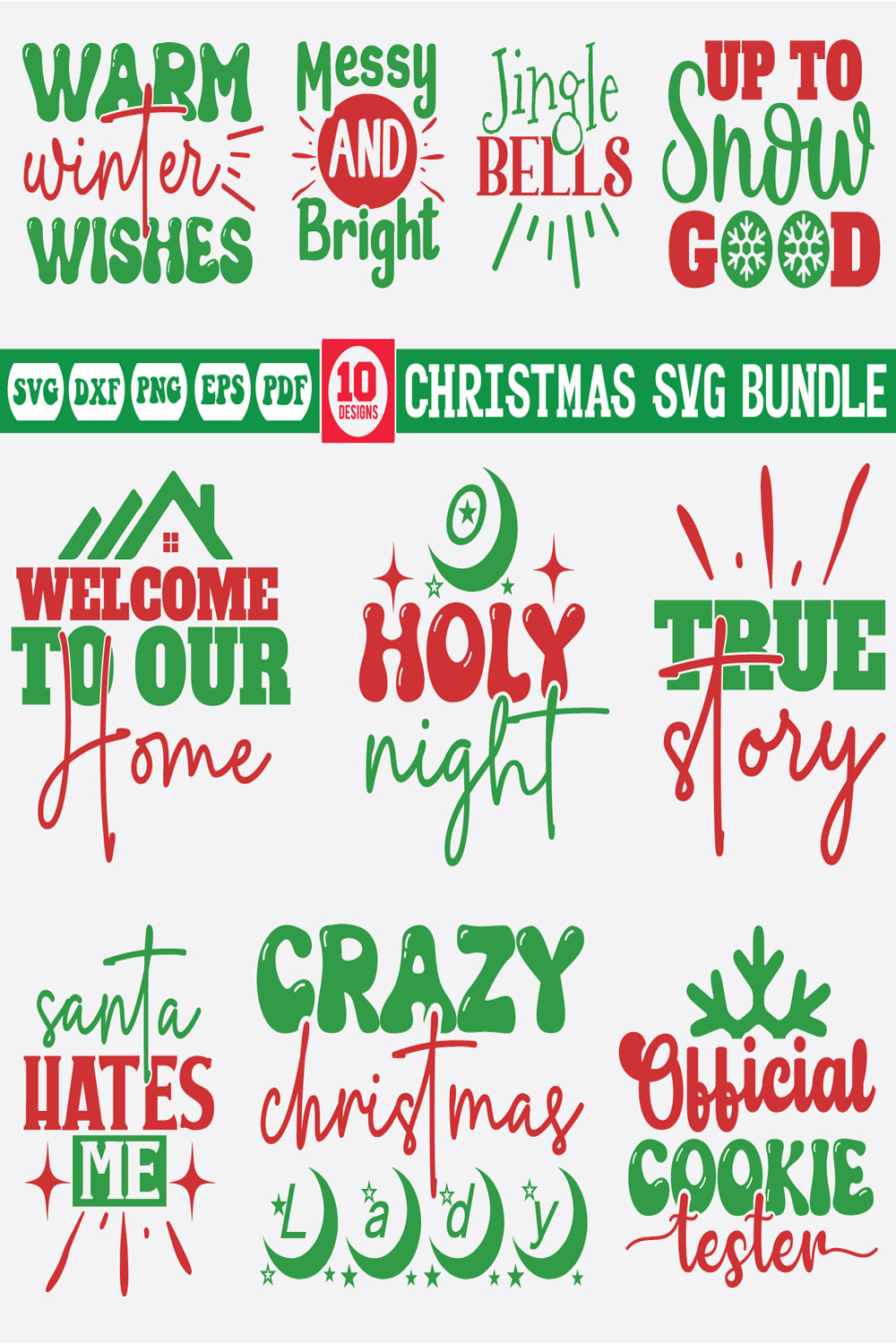 christmas Svg Bundle Vol-16 pinterest preview image.