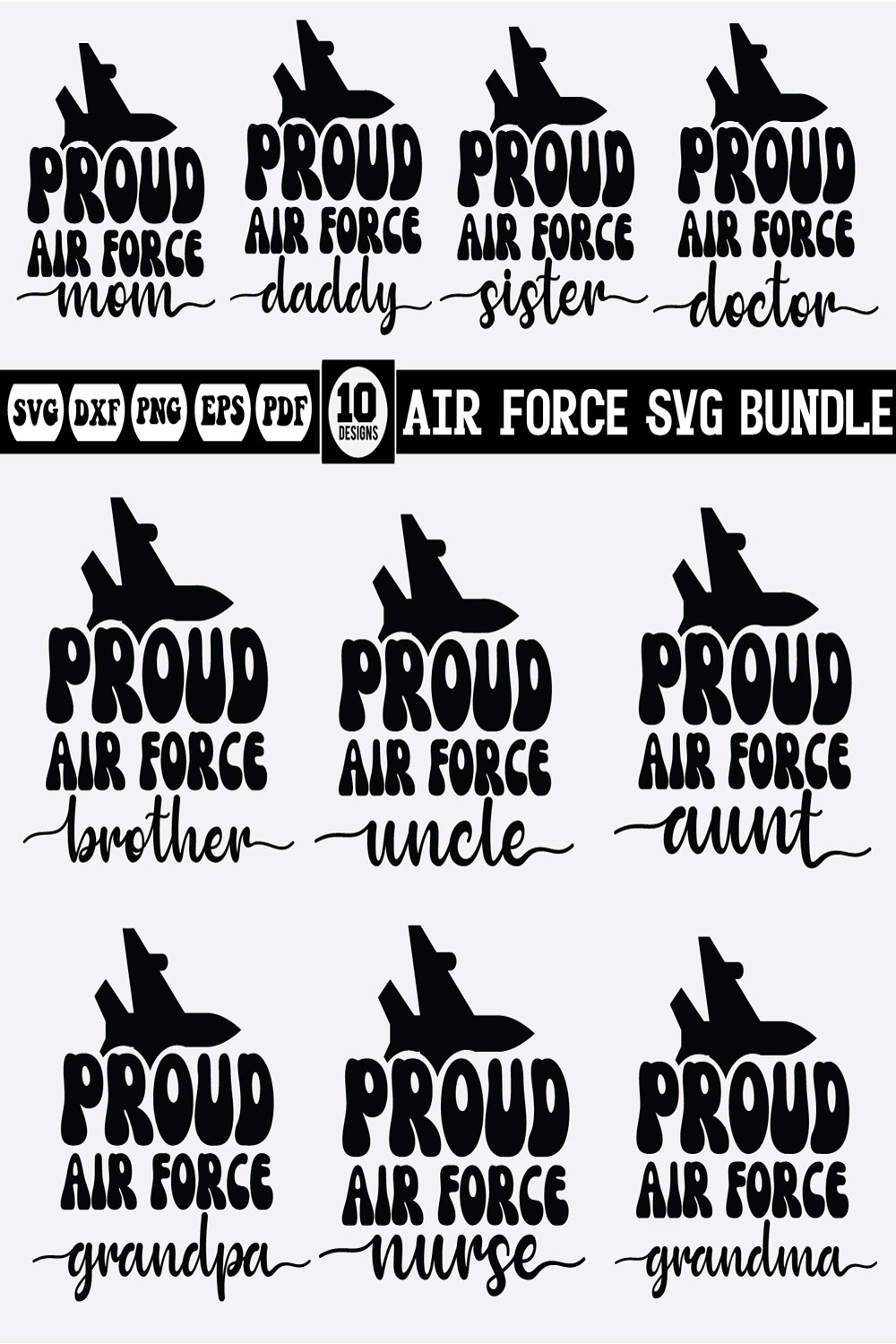 air force svg bundle--5 pinterest preview image.