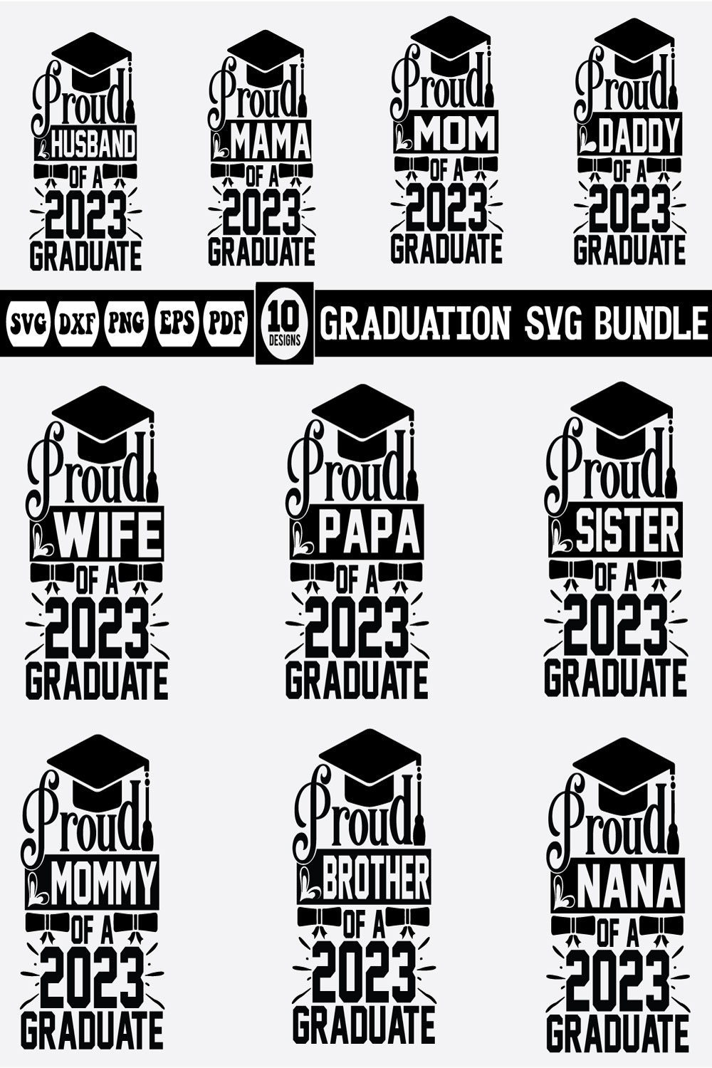 graduation Svg bundle pinterest preview image.