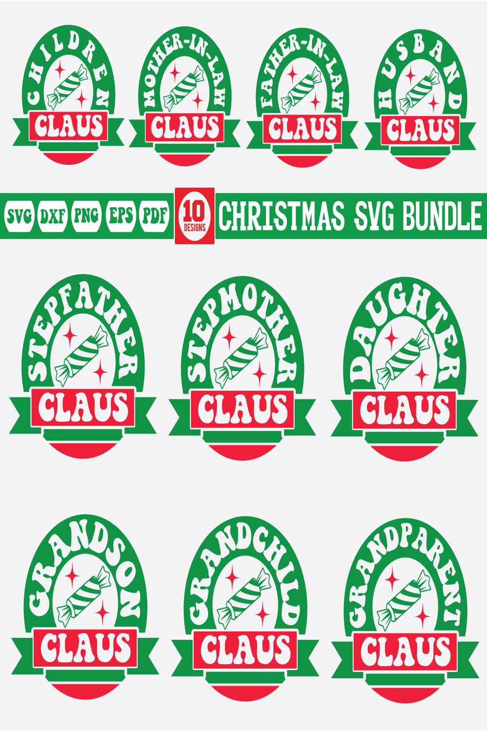 christmas Svg Bundle Vol-4 pinterest preview image.