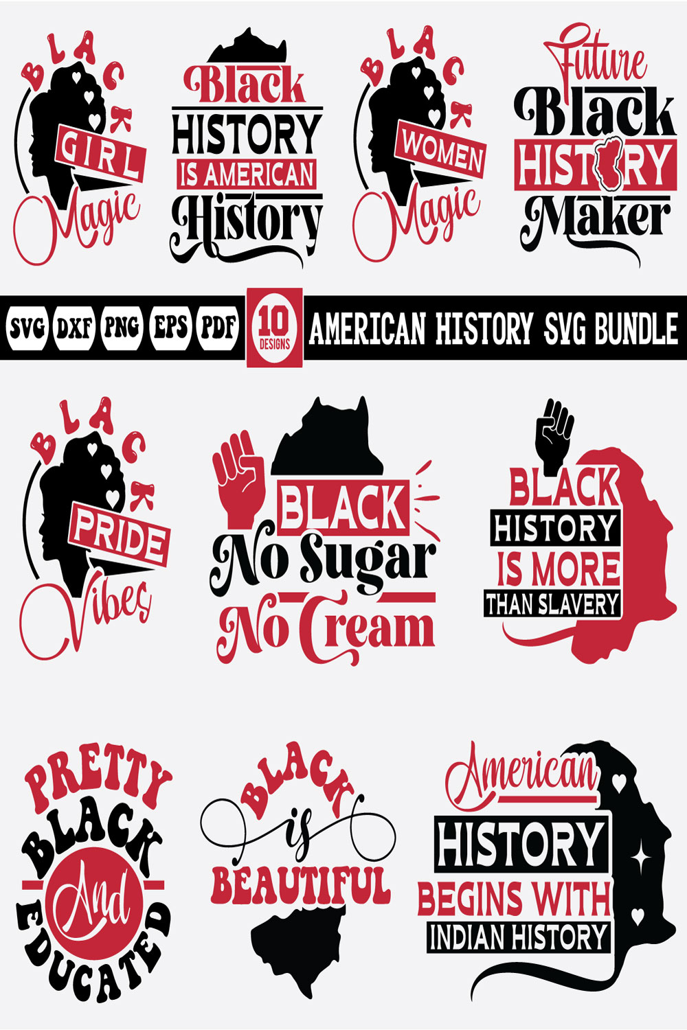 American History svg bundle pinterest preview image.