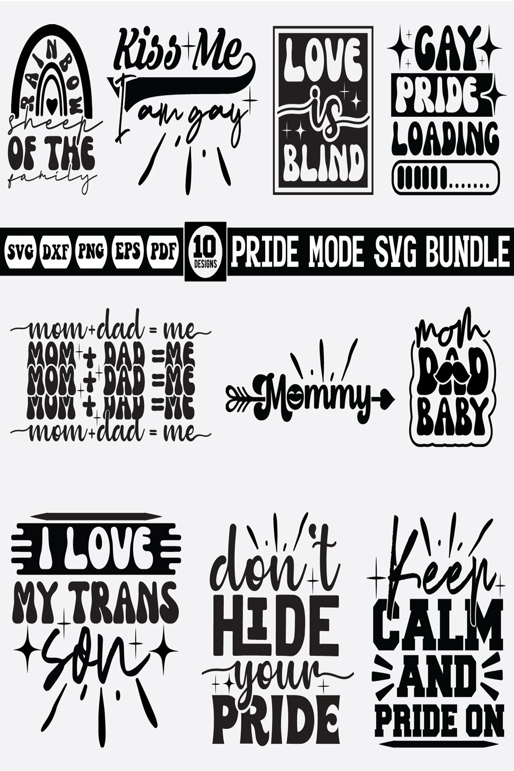 pride mode Svg bundle pinterest preview image.