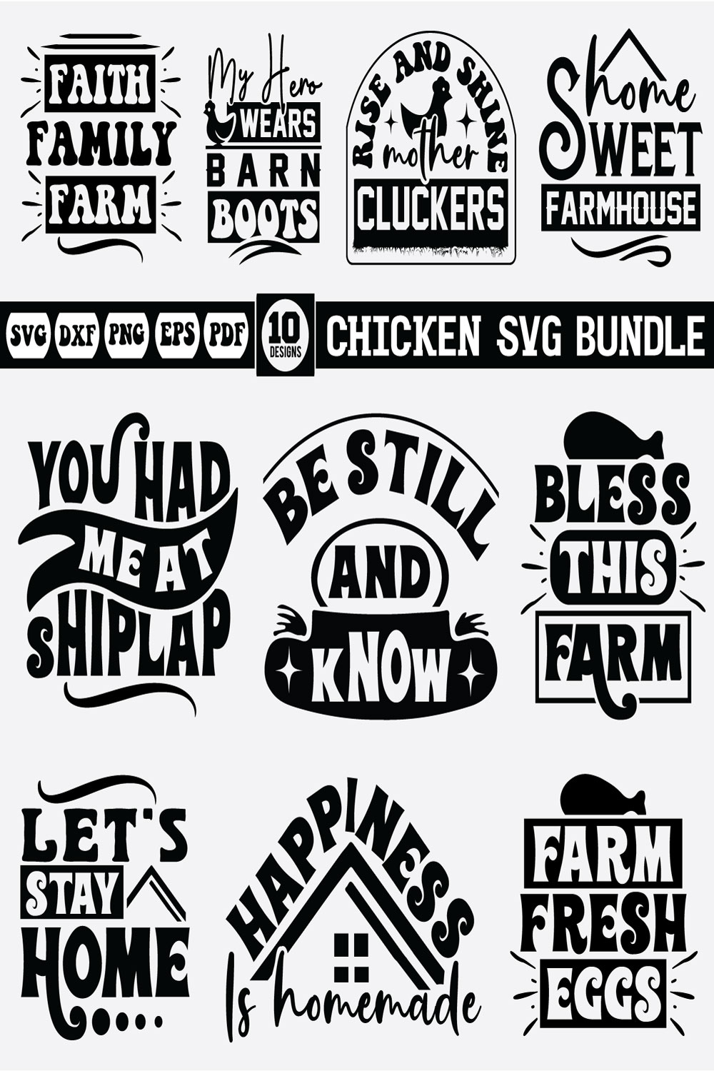 Chicken Svg Bundle pinterest preview image.