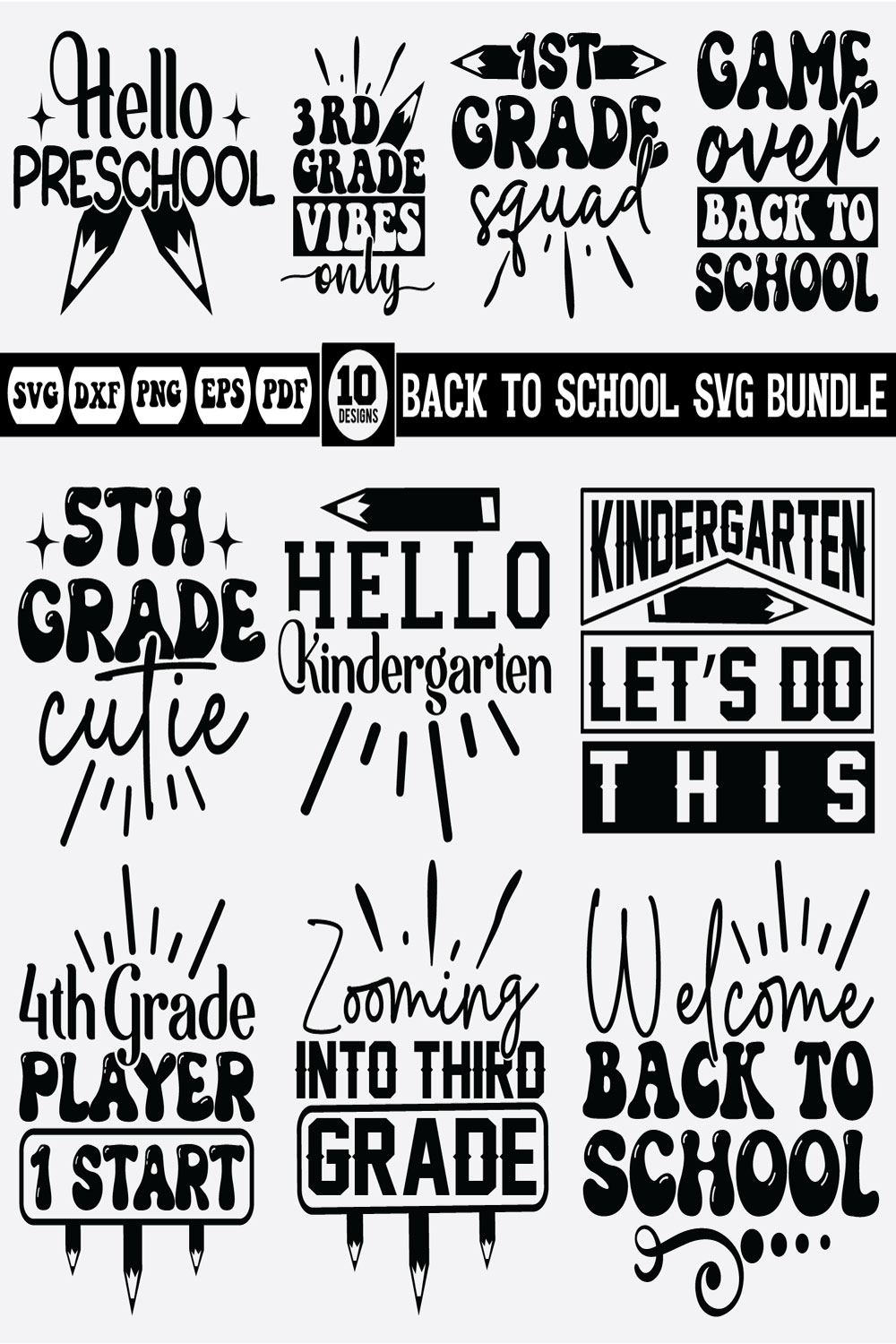 back to school svg bundle Vol-18 pinterest preview image.