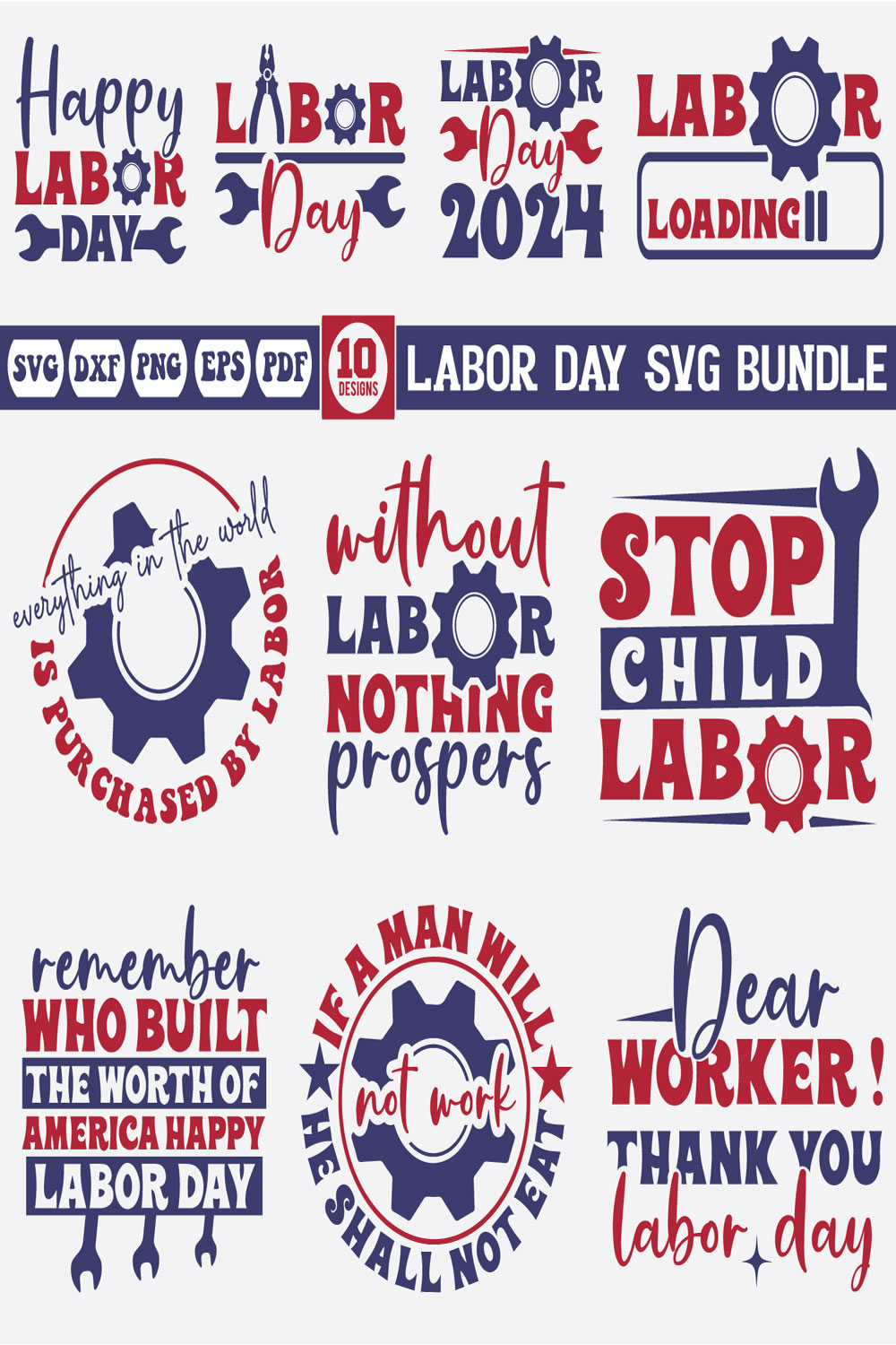 labor day svg bundle pinterest preview image.