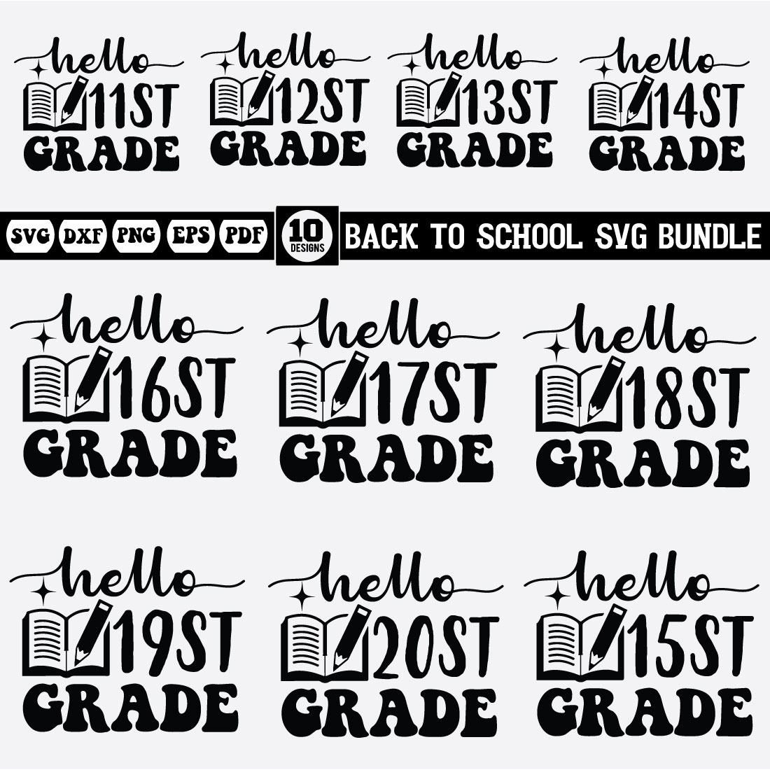 back to school svg bundle Vol-8 preview image.