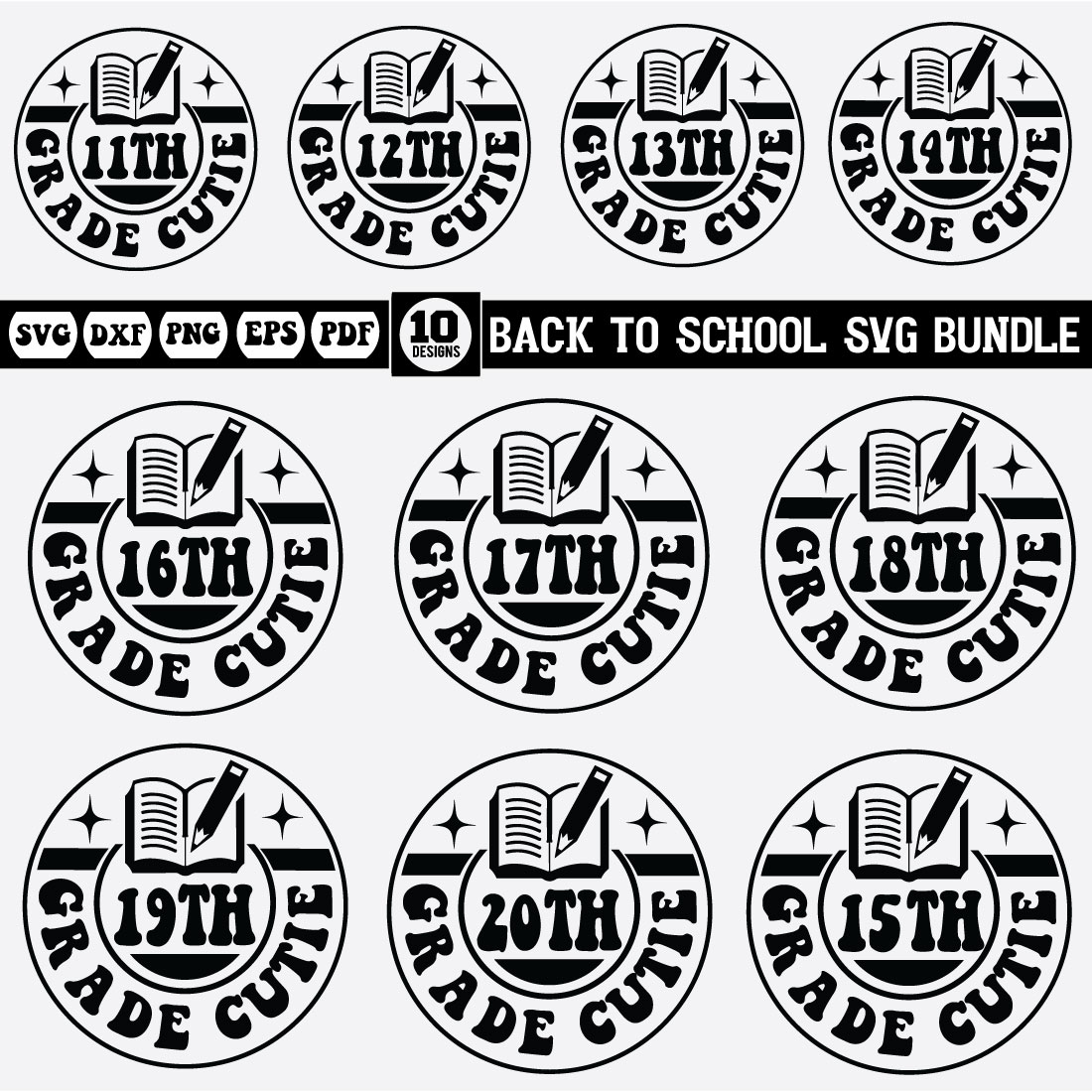 back to school svg bundle Vol-13 preview image.