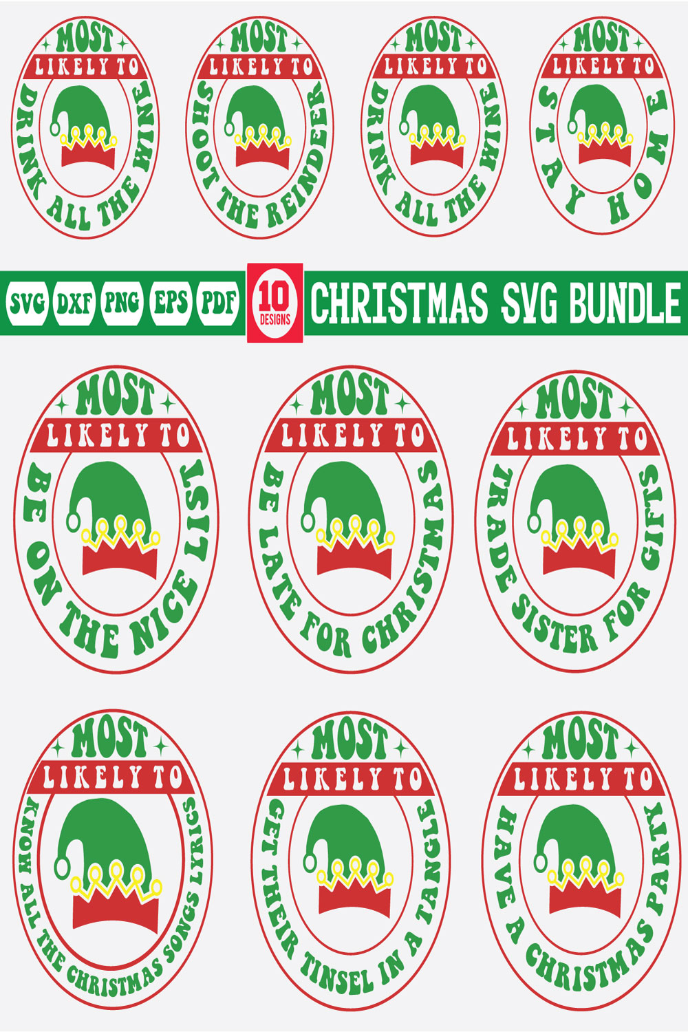 christmas Svg Bundle Vol-11 pinterest preview image.