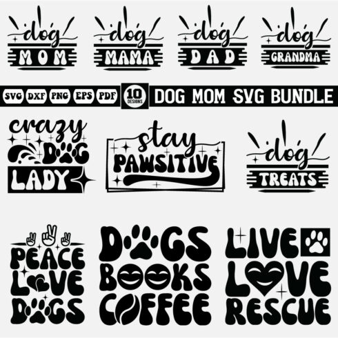 Dog Mom SVG Bundle cover image.