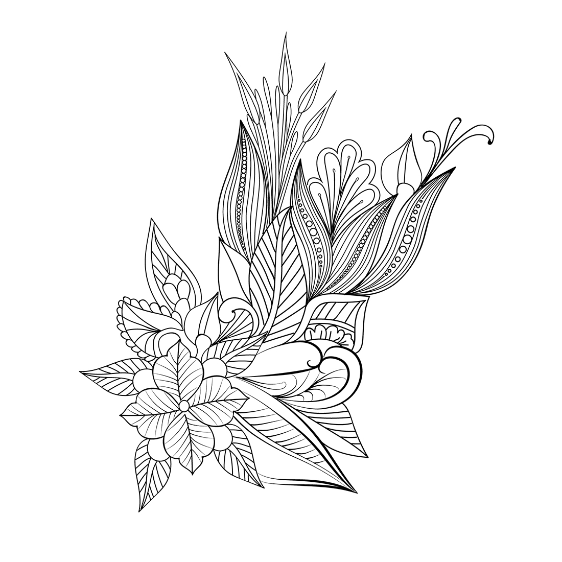 Doodle flower art, doodle flower art drawing, doodle flower drawing, flower drawing doodle art zentangle art, doodle flower coloring pages preview image.