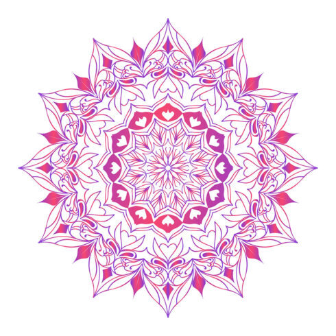 Luxury mandala of beautiful flowers abstract Islamic decorative mosque tile design pink color background pattern cover image.