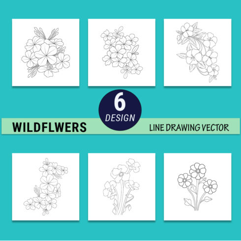 easy simple wildflower drawing, minimalist wildflower drawing, aesthesic wildflower drawing cover image.