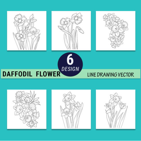 daffodil botanical drawing, hand-drawn botanical daffodil illustrations, daffodil flower doodle art, dahlia line art realistic daffodil flower drawing cover image.