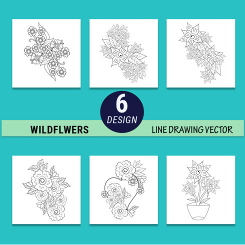 wildflower drawing, outline wildflower drawing, wildflower drawing tattoo, botanical wildflower drawing cover image.