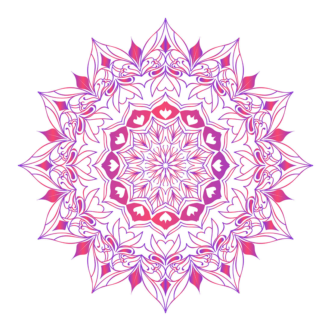 Luxury mandala of beautiful flowers abstract Islamic decorative mosque tile design pink color background pattern preview image.