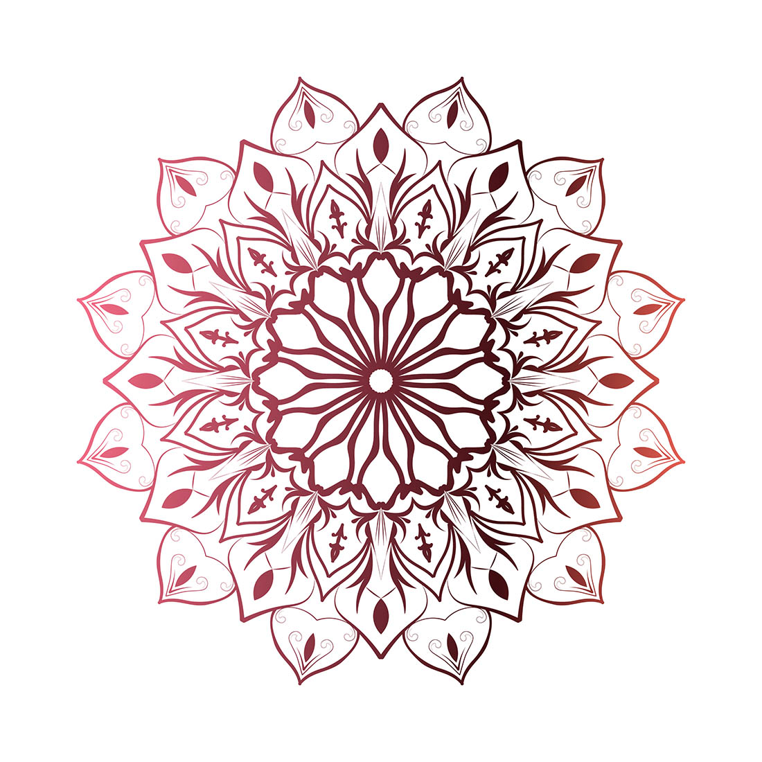 Digital Graphic of Rose Heart Mandala · Creative Fabrica