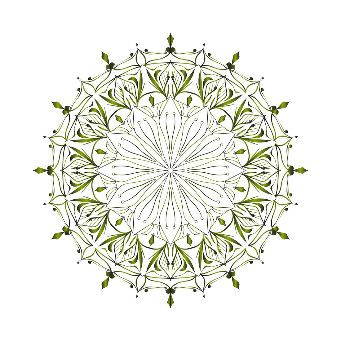 Arabesque Islamic mosque mandala of Persian decorations elegant pattern Arabic olive color floral background line art preview image.