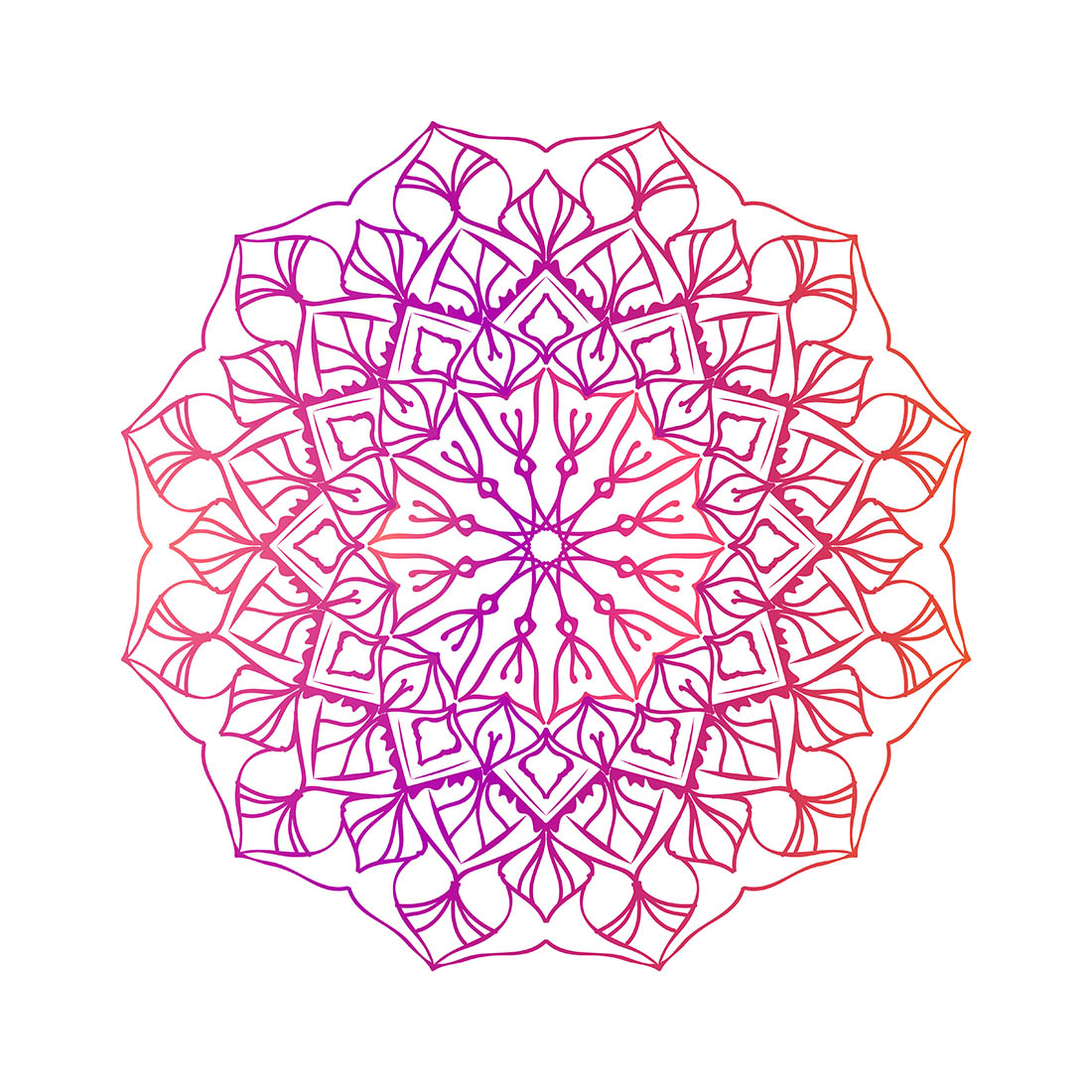 Meditation Mandala On Islamic Circles Vintage Flowers Abstract Unique Pattern With Wedding Card Background Design preview image.