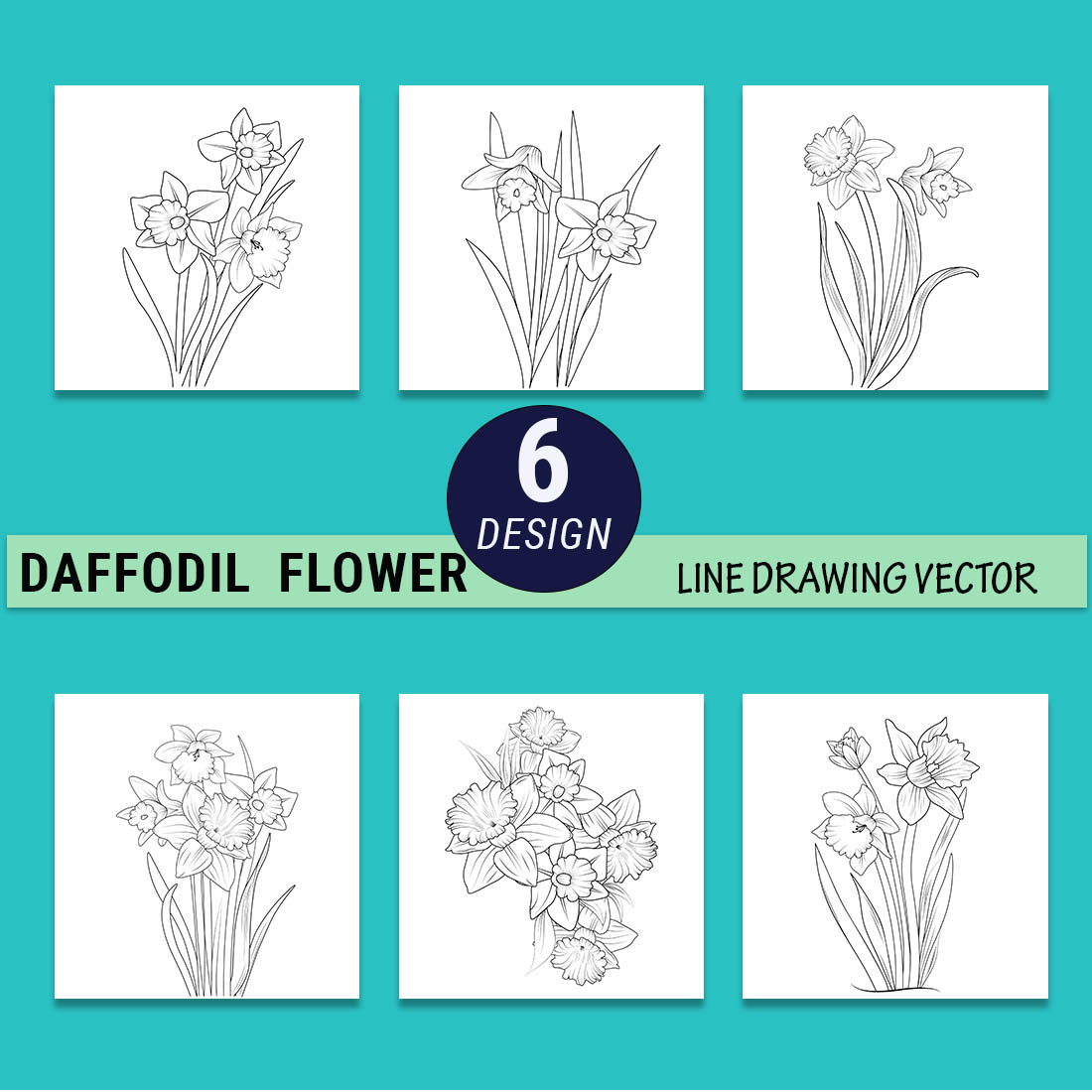 Daffodil flower, daffodil, daffodil line art, daffodil flower coloring pages, daffodil drawings, yellow daffodil, daffodil outline, scientific daffodil botanical illustration preview image.