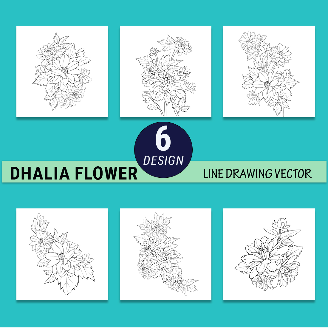 dahlia flower tattoo, dahlia flower tattoo small, outline dahlia flower tattoo, minimalist dahlia tattoo preview image.