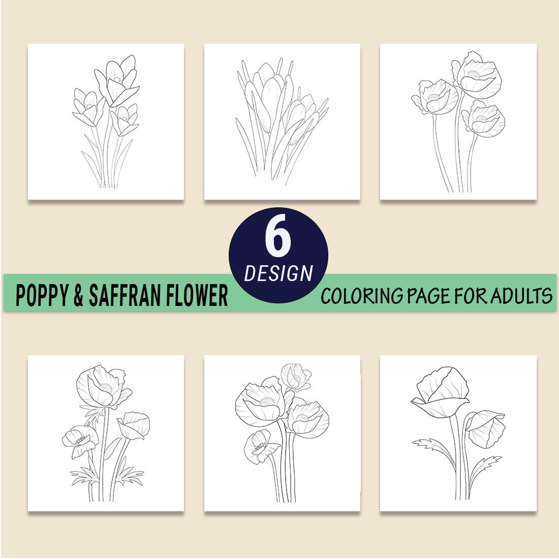 California poppy drawing, crocus flower coloring page, saffron flower vector art crocus flower illustration, preview image.