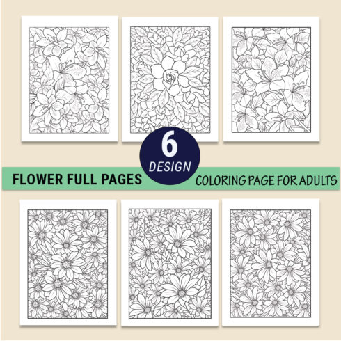flower cluster drawing, relaxation flower coloring pages for adults, detailed flower coloring pages cover image.