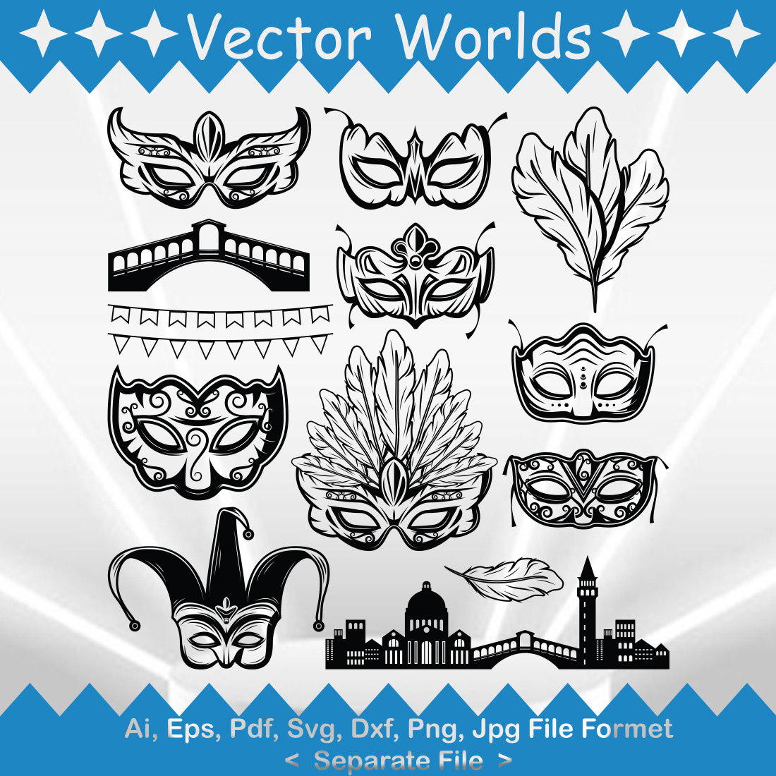 Carnival Of Venice SVG Vector Design cover image.