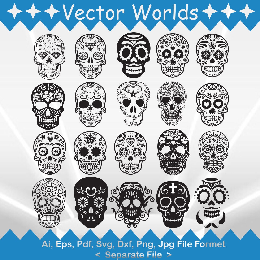 Día De Los Muertos SVG Vector Design cover image.