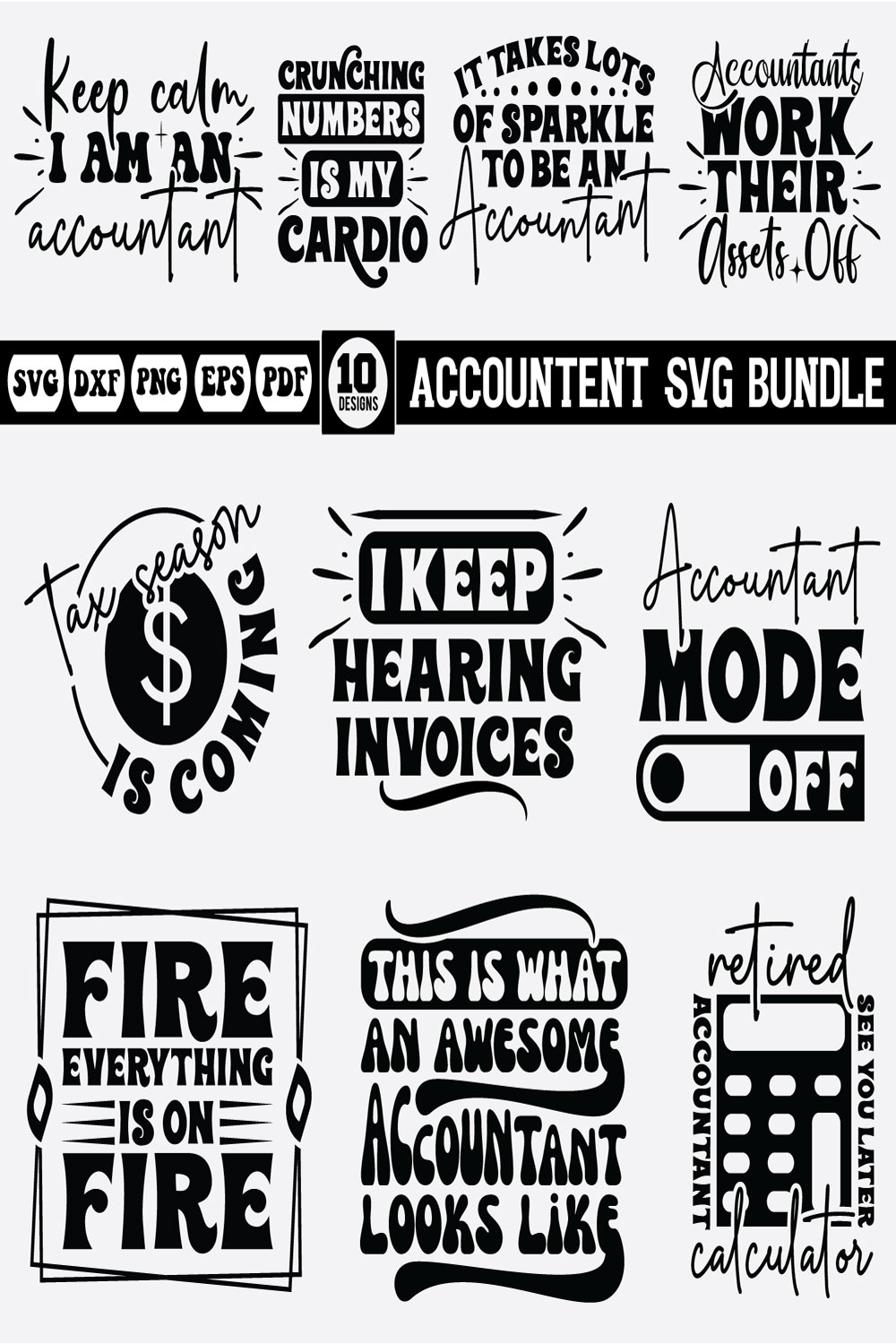 Accountant Svg Designs Bundle pinterest preview image.