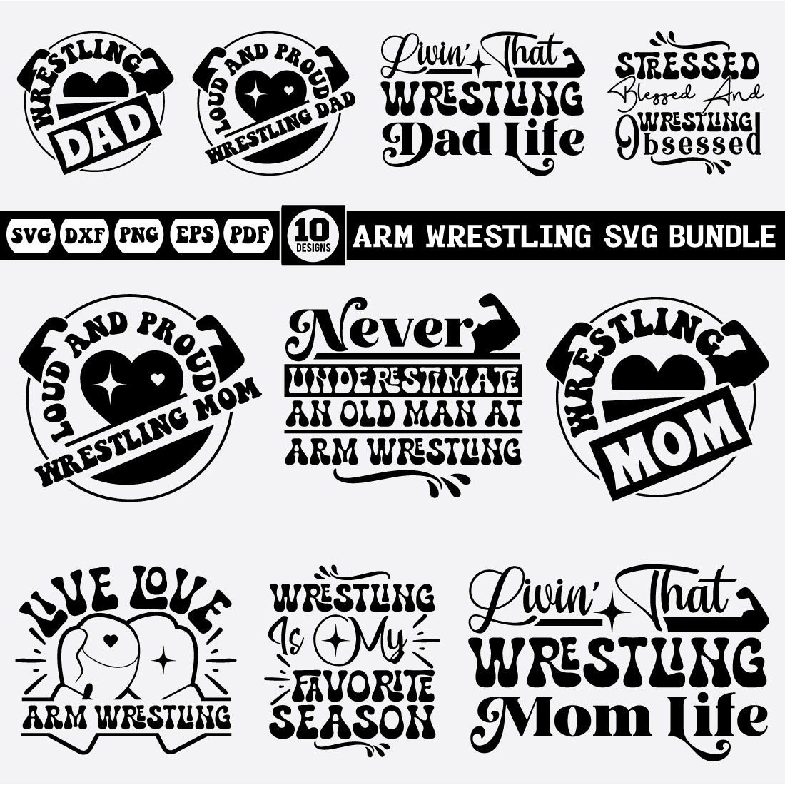 Arm Wrestling Svg Bundle preview image.