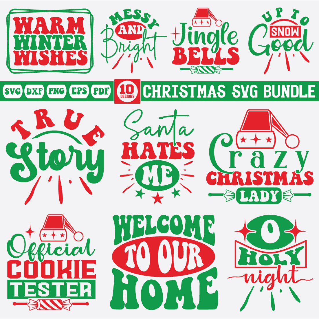 christmas svg bundle preview image.