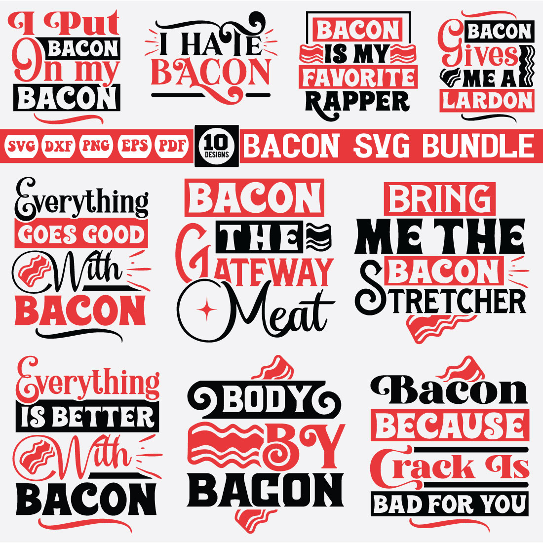 Bacon Svg Bundle cover image.