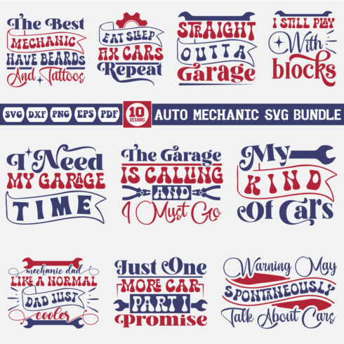 Auto Mechanic svg bundle cover image.