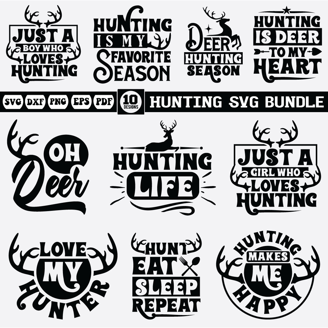 Hunting SVG Bundle preview image.