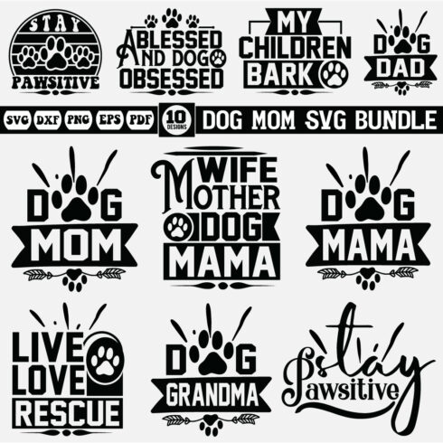 Dog Mom Svg bundle--1 cover image.