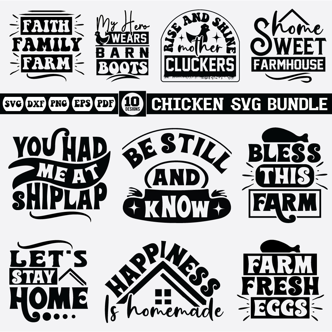 Chicken Svg Bundle cover image.