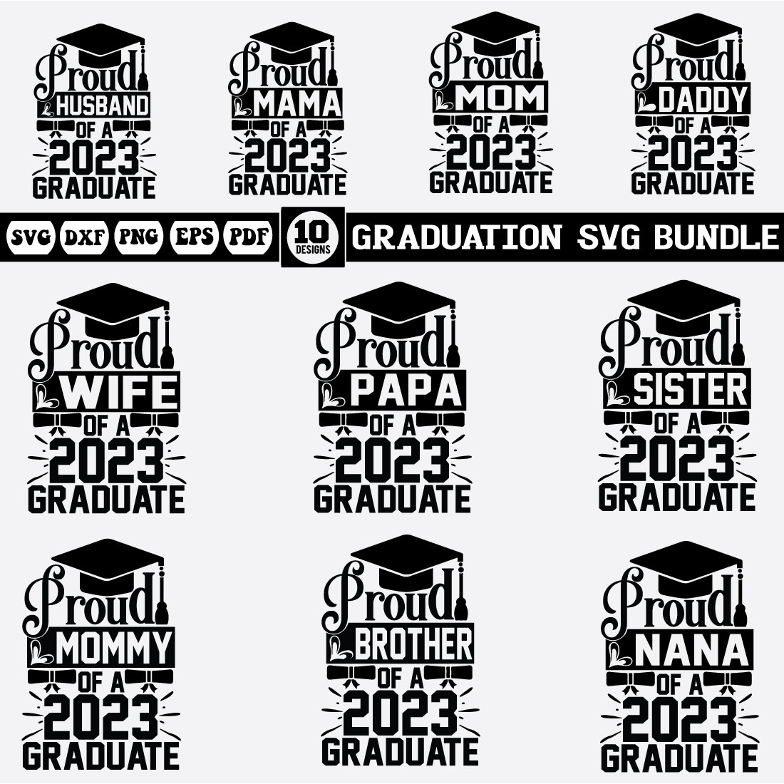 graduation Svg bundle preview image.